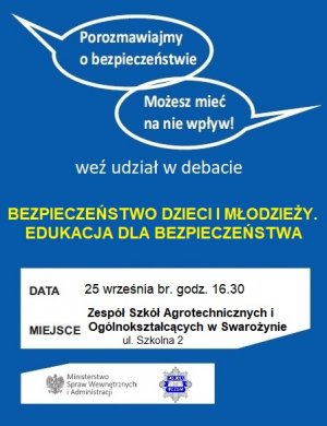 plakat zaproszenia na debatę