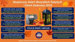 policjanci zabezpieczają Dzień Wszystkich Świętych