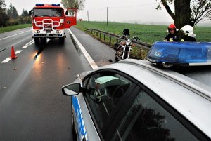 policjanci wykonują czynności na wypadku