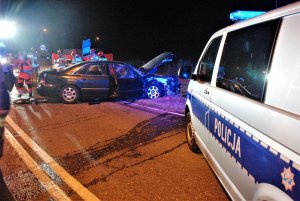 policjanci pracują na wypadku