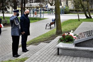 komendant ze starostą podczas rocznicy uchwalenia Konstytucji 3 Maja