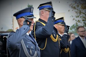 policjanci podczas obchodów rocznicy wybuchu II Wojny Światowej