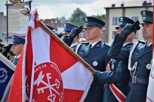 policjanci podczas obchodów rocznicy wybuchu II Wojny Światowej