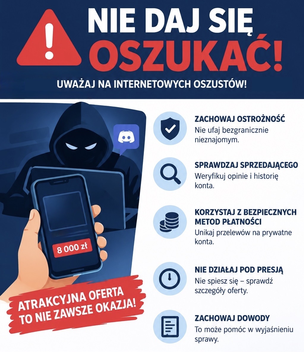 Oszustwo przy zakupie przedmiotów do gier w powiecie tczewskim